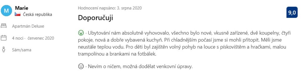 recenze Apartmány Malá Morávka